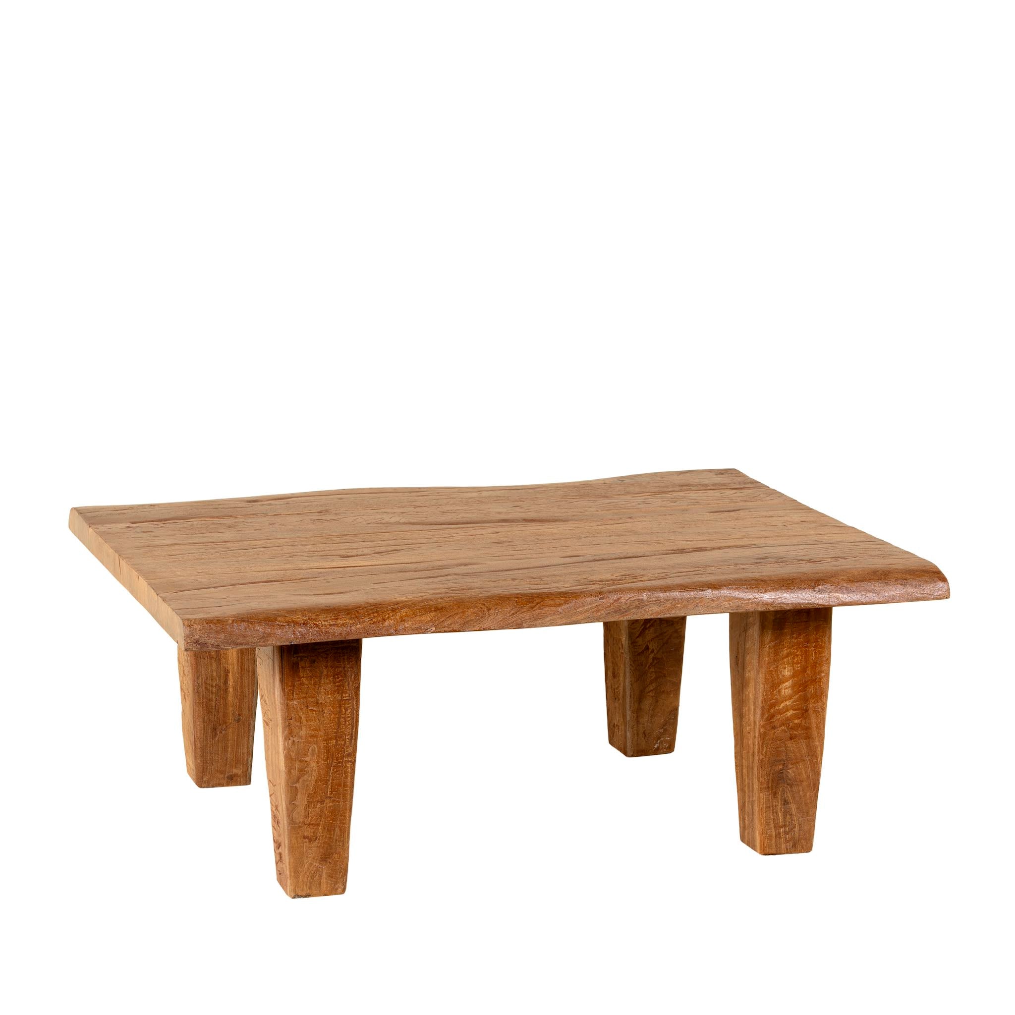 Wooden coffee table on a white background