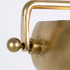 Extra-large round pendant lamp with clear glass and brass-plated iron frame – retro lighting and artsy lamp ideal for kitchens, dining rooms, or open living spaces.