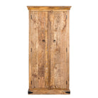 White background image of a hand-carved mango wood cabinet with traditional Indian village scenes – Rewalsar by Om Home & Garden, carved wooden furniture with cultural depth for bedroom interiors.