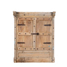 White background picture of an antique window mirror with shutters, vintage wall panel style, part of our vintage home accessories collection.