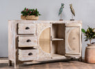 Randhir white, vintage wooden sideboard