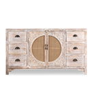 Randhir white, vintage wooden sideboard