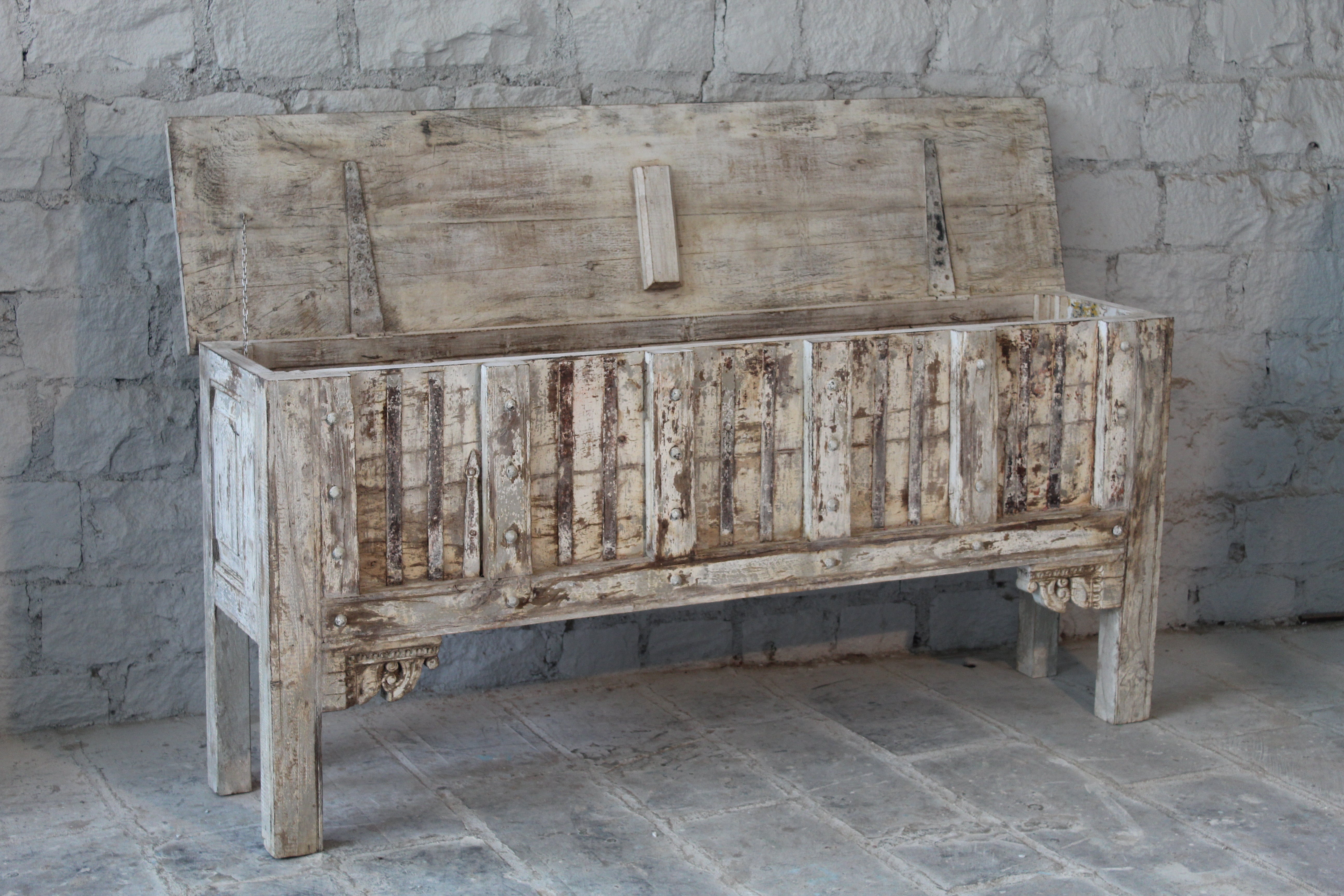 Eta, antique wooden console table