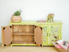 Freen star, antique sideboard with glass doors