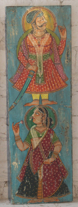 Ranikumari, hand-painted wooden wall panel