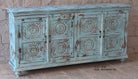 Mandala blue, antique indian sideboard