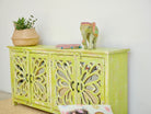 Freen star, antique sideboard with glass doors