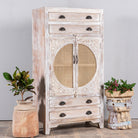 Ganga white wooden cabinet