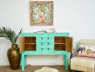 Jalna, turquoise wooden sideboard